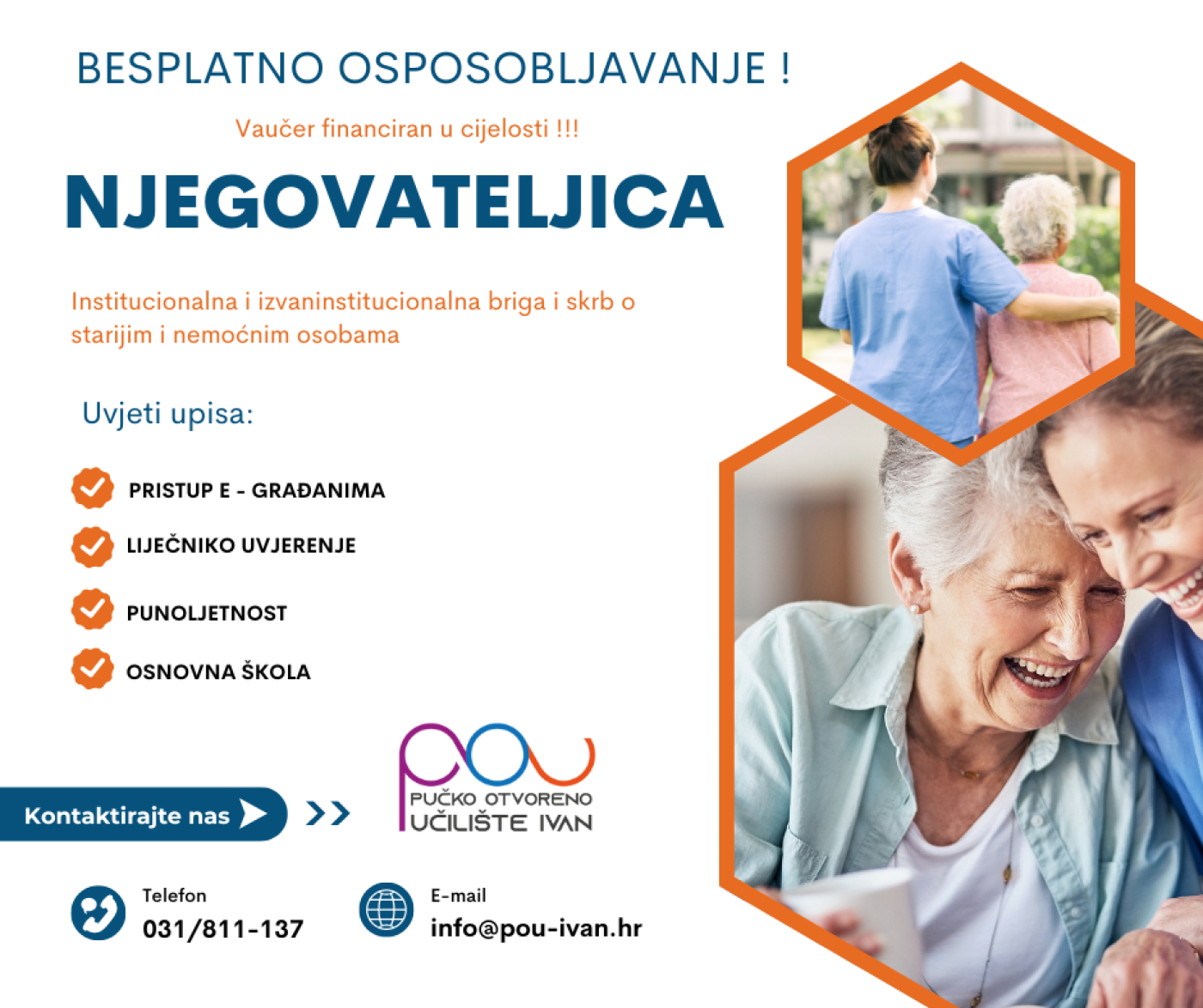 Njegovatelj/Njegovateljica u institucionalnoj i izvaninstitucionalnoj skrbi o starijim i nemoćnim osobama